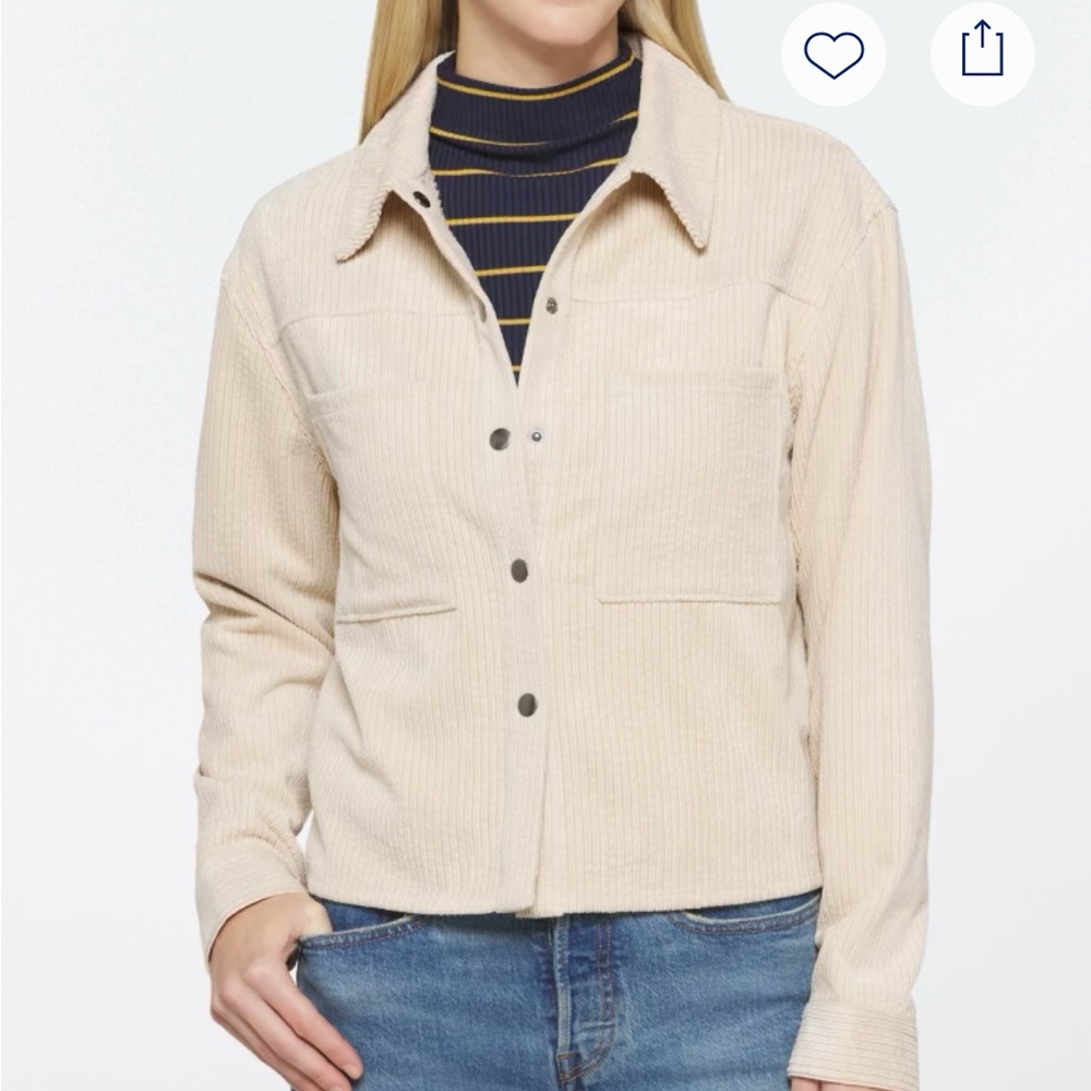 Cream Corduroy Cropped Shacket